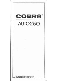 Cobra 250 Auto manual. Camera Instructions.